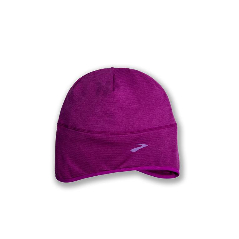 Brooks Notch Thermal Beanie Running Hat - Women's - Heather Magenta (61708-IDPA)